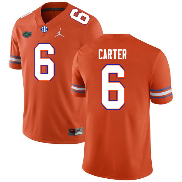 Men #6 Zachary Carter Florida Gators College Football Jerseys Sale-Orange